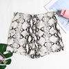 Casual High Waist Snake Pattern Elastic Skinny Yoga Sports Shorts for Women