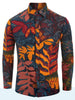 Long Sleeves Leaves Tribal Print Casual Shirt