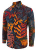 Long Sleeves Leaves Tribal Print Casual Shirt