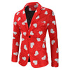 Love Heart Printed Valentine\'s Day Casual Blazer
