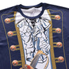 Faux Pirate Jacket Print Short Sleeve T-shirt