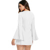 Crochet Front Flare Sleeve Short Dress