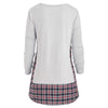 Long Sleeve Checked Panel Top