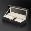 6-position Leather Portable Watch Storage Box