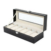 6-position Leather Portable Watch Storage Box