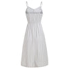 Button Striped Spaghetti Strap Dress