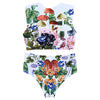 Plunge Neck Sleeveless Padded Floral Print High Waist Two-piece Women Bikini Set