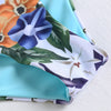 Plunge Neck Sleeveless Padded Floral Print High Waist Two-piece Women Bikini Set