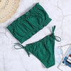 Strapless Backless Padded Polka Dot Print Low Waist Women Bikini Set