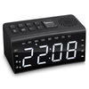 RA002 Digital Radio Clock Dual Alarms Temperature Snooze Day Time Dimmable Backlit 6.5-inch LED Screen