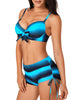 Knotted Ombre Drawstring Bikini Set