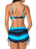 Knotted Ombre Drawstring Bikini Set