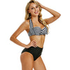 Halter Striped Bowknot Bikini Set