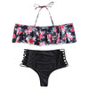 Floral Halter Cut Out Bikini Set