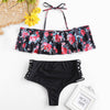Floral Halter Cut Out Bikini Set