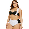 Plus Size Halter Neck Color Block Bikini Set