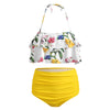 Floral High Waist Halter Bikini Set