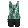 Plus Size Blouson Print Tankini
