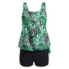 Plus Size Blouson Print Tankini