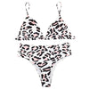 Spaghetti Strap Snake Print Leopard Print Sexy Women Bikini
