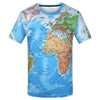 3D Map Printed Short Sleeves T-shirt