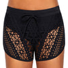 Plus Size Openwork Elastic Waist Shorts