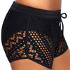 Plus Size Openwork Elastic Waist Shorts