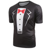 Faux Blazer Print Short Sleeves Casual T-shirt