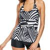 Stripes Strappy Tankini Set
