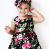 Summer Girl Floral Sling Dress with Bow Tie Hair Band
