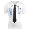 Men Faux Necktie Pocket Print Casual T-shirt