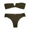 Sexy Strapless Backless Pleated Women Two-piece Bikini