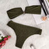 Sexy Strapless Backless Pleated Women Two-piece Bikini