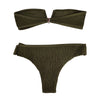 Sexy Strapless Backless Pleated Women Two-piece Bikini