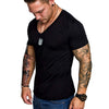 Short Sleeves Solid Color V-neck Man T-shirt