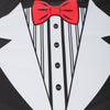 Men Faux Collar Bowknot Print Short Sleeves Casual T-shirt