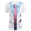 Faux Blazer Print Short Sleeves T-shirt