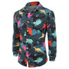 Button Up Leaves Dinosaur Animals Print Long Sleeves Shirt