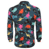Button Up Leaves Dinosaur Animals Print Long Sleeves Shirt