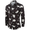 Animals Print Button Up Long Sleeves Casual Shirt