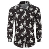Long Sleeves Cat Pattern Print Casual Shirt
