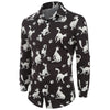 Long Sleeves Cat Pattern Print Casual Shirt