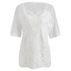 Floral Embroidery Hollow Out Shirt