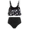 Dinosaur Print Ruched High Waist Bikini Set