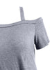 Short Sleeve Skew Neck Knotted Tee