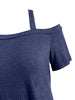 Short Sleeve Skew Neck Knotted Tee