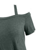 Short Sleeve Skew Neck Knotted Tee