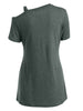 Short Sleeve Skew Neck Knotted Tee