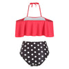 Halter Polka Dot High Waisted Bikini Set