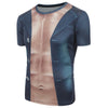 3D Muscle And Jacket Print Funny T-shirt